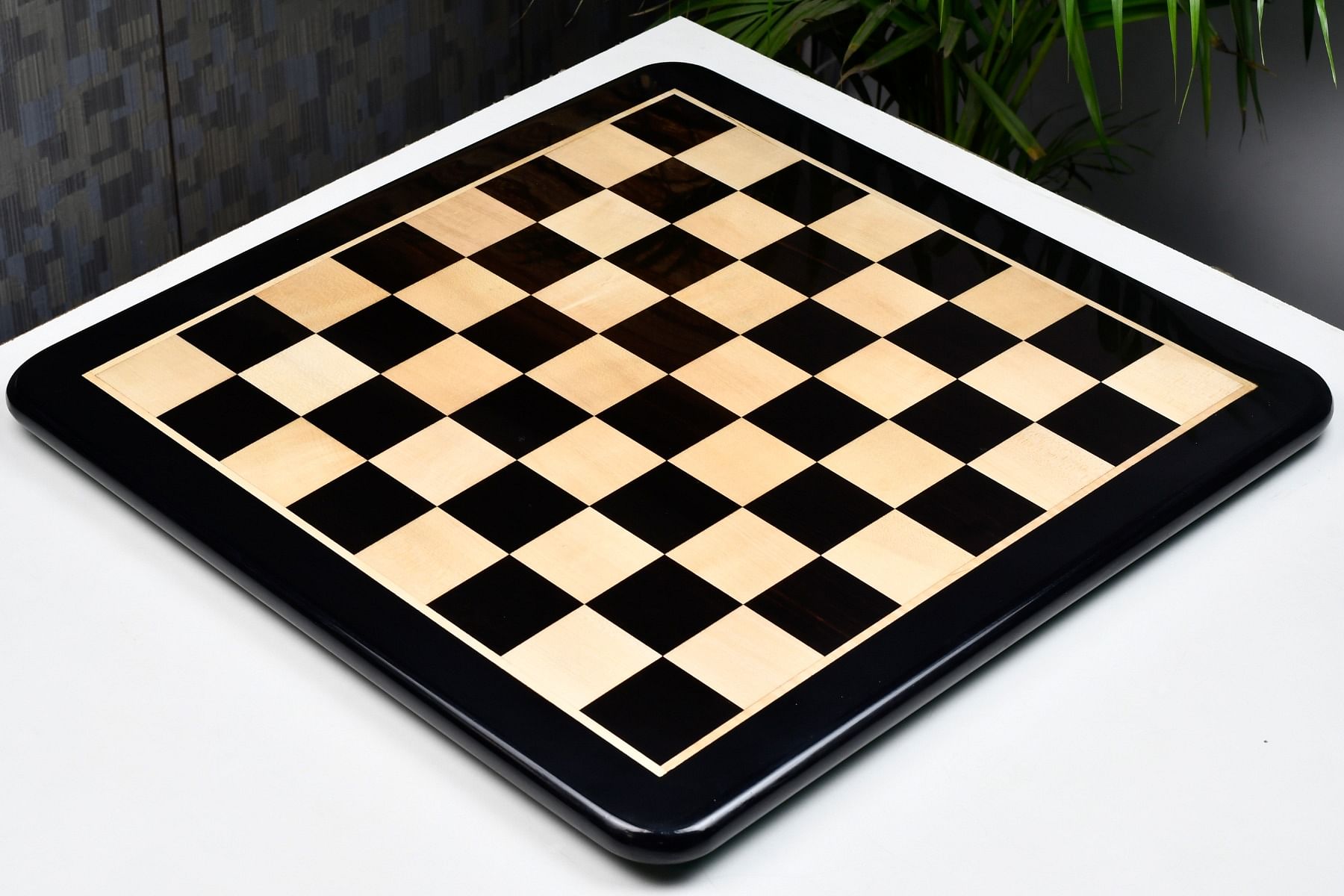 Solid Wooden Heavy Indian Handmade Chess Board in Genuine Ebony & Maple 23