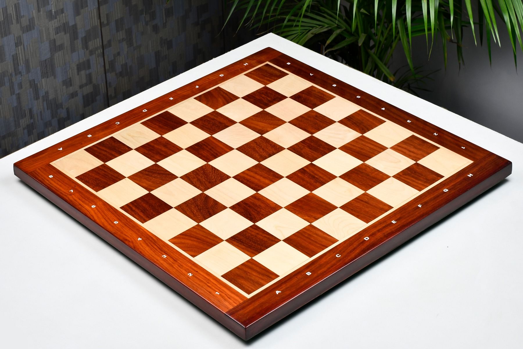 Wooden Chess Board with Notation Blood Red Bud Rose Wood 23