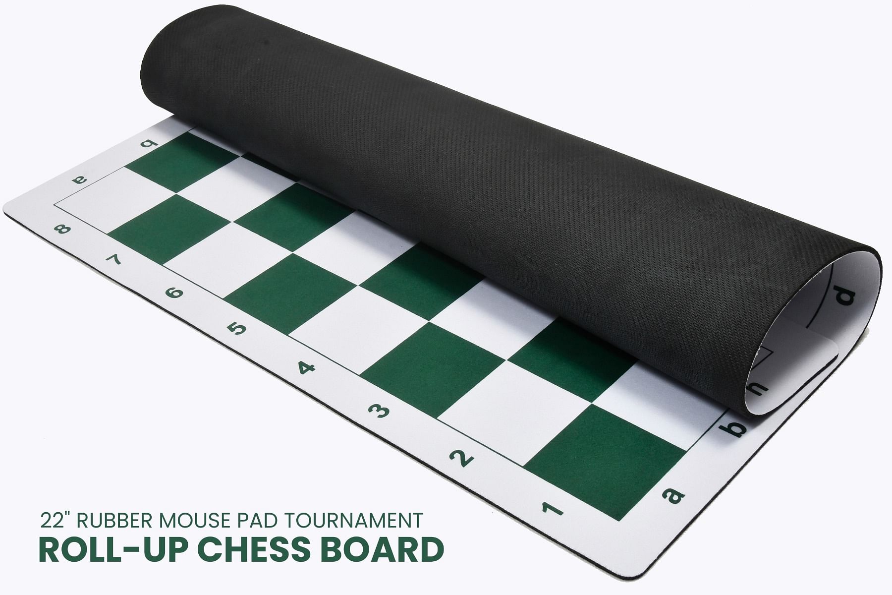 Rubber Mouse pad Tournament Roll-up Chess Board with Algebraic Notation in Green & White Color 22