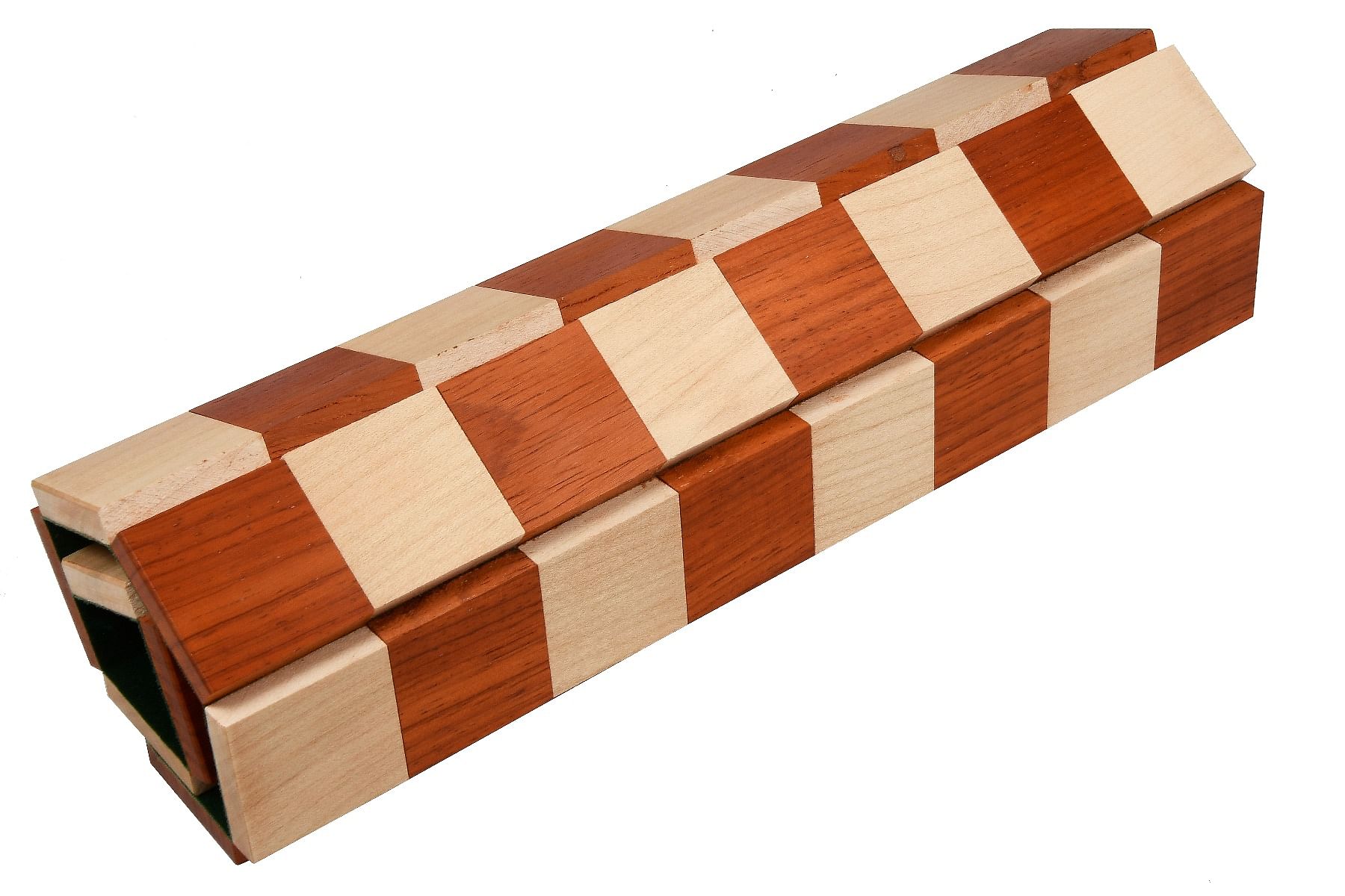 Folding Wooden Chess Board in Bud Rose Solid Wood (Padauk) & Maple Wood 12.8