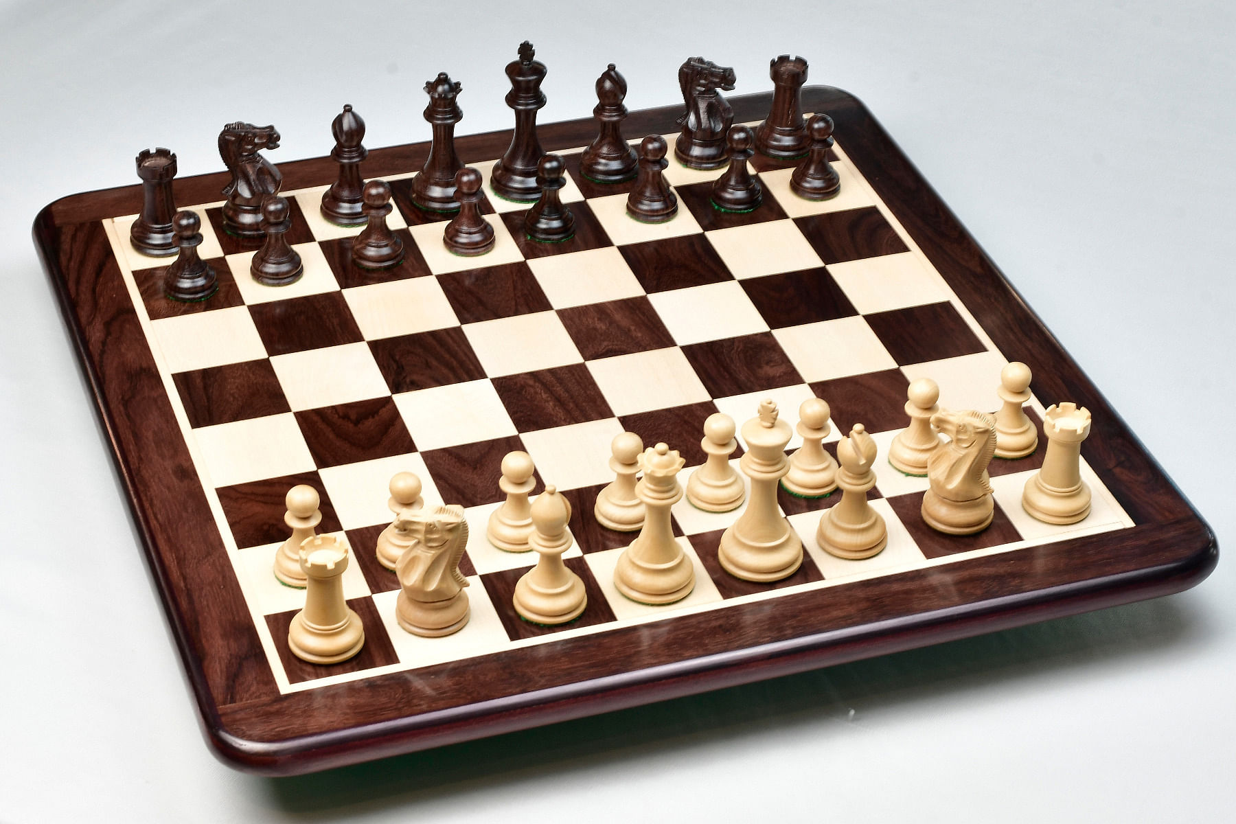 Combo of The Professional Series Tournament Staunton Weighted Pieces in Indian Rosewood and Boxwood With Board & Box- 3.8