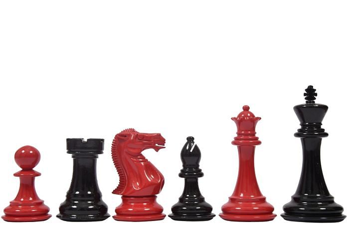 Slightly Imperfect Series Chess Pieces in Red Painted & Black Painted Wood - 3.5" King