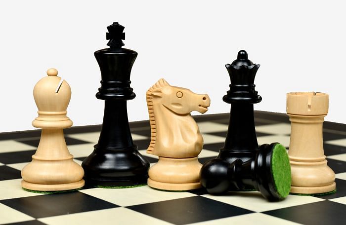 The Ultimate Series Staunton Chess Pieces Only in Ebonized / Boxwood - 3.75" King 