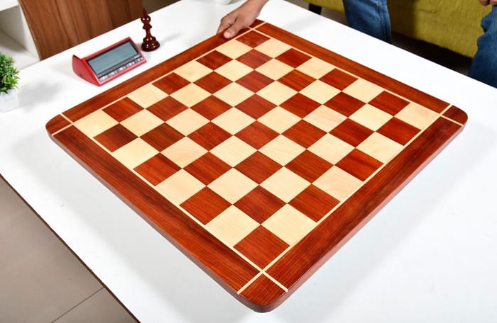 Wooden Chess Board Rounded Edge Blood Red Bud Rose Wood 23" - 60 mm