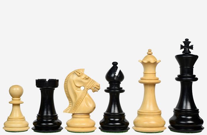 The Noble Stallion Chess Set Bridle Edition in Ebony & Boxwood - 4.8" King