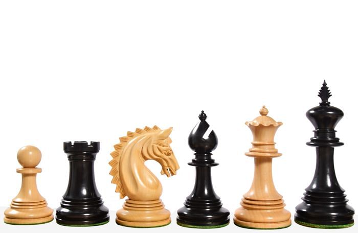 The California Chrome Staunton Series Chess Pieces Version 2.0 in Ebony / Boxwood - 4.25" King