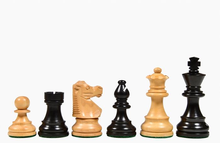 Reproduced French Lardy Exclusive Wooden Chess Pieces with Extra Queen - Handcrafted in Ebonized & Natural Boxwood 3" King