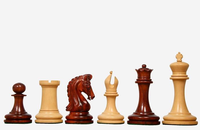 The Imperial Collector Series (Sinquefield Cup 2014) Chess Pieces V2.0 in Bud Rose Wood & Box Wood - 3.75" King