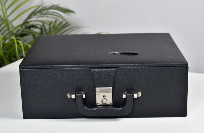 Leatherette Chess Set Storage Box Coffer with Double Tray Fixed Slots for 4.2" - 4.8" Pieces