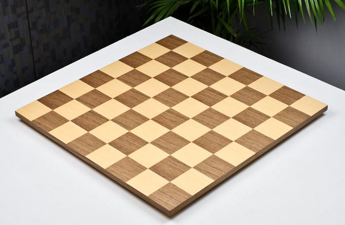 Minimalist Walnut Maple Wooden Chess Board Matte Finish Borderless Chess Board 19" - 60 mm By Chessbazaar
