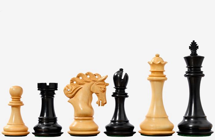 The Pegasus Series Artisan Staunton Chess Pieces version 2.0 in Ebony / Boxwood - 4.6" King