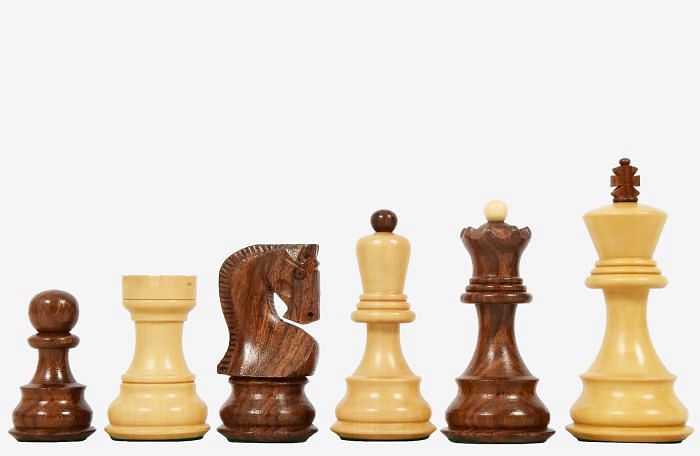 Old 1959 Russian Zagreb Staunton Chess Pieces in Sheesham Wood / Boxwood - 3.8" King