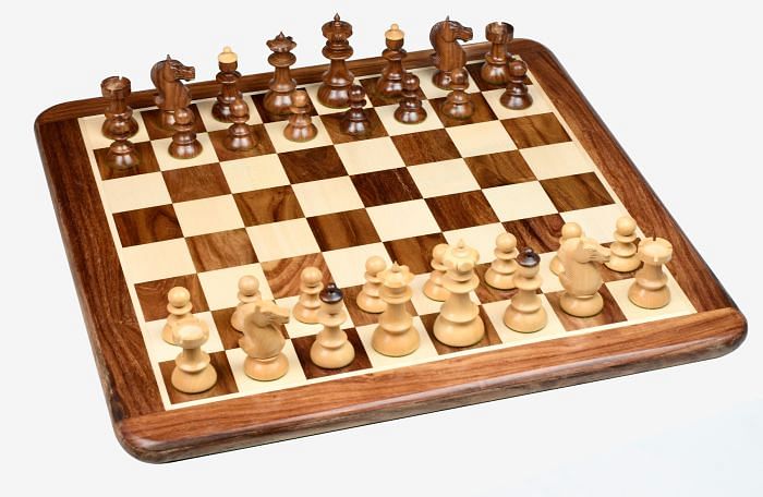 Repro Austrian Coffee House Old Vienna Chess Pieces in Sheesham V2.0 With Board & Box- 3.75" King