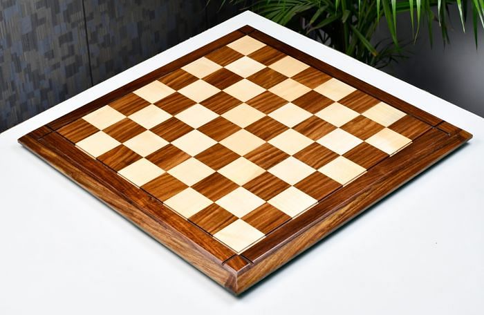 Deluxe Sheesham Solid Wood Maple Wooden Chess Board  21" - 55 mm
