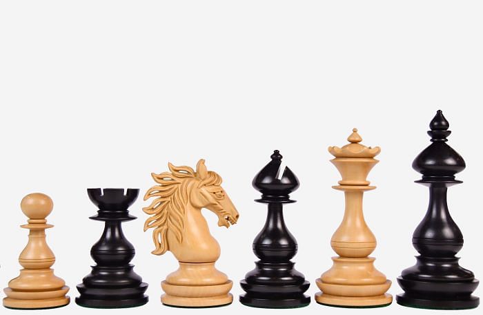 CB Wild Stallion Luxury Chess Pieces in Ebony & Boxwood - 4.4" King