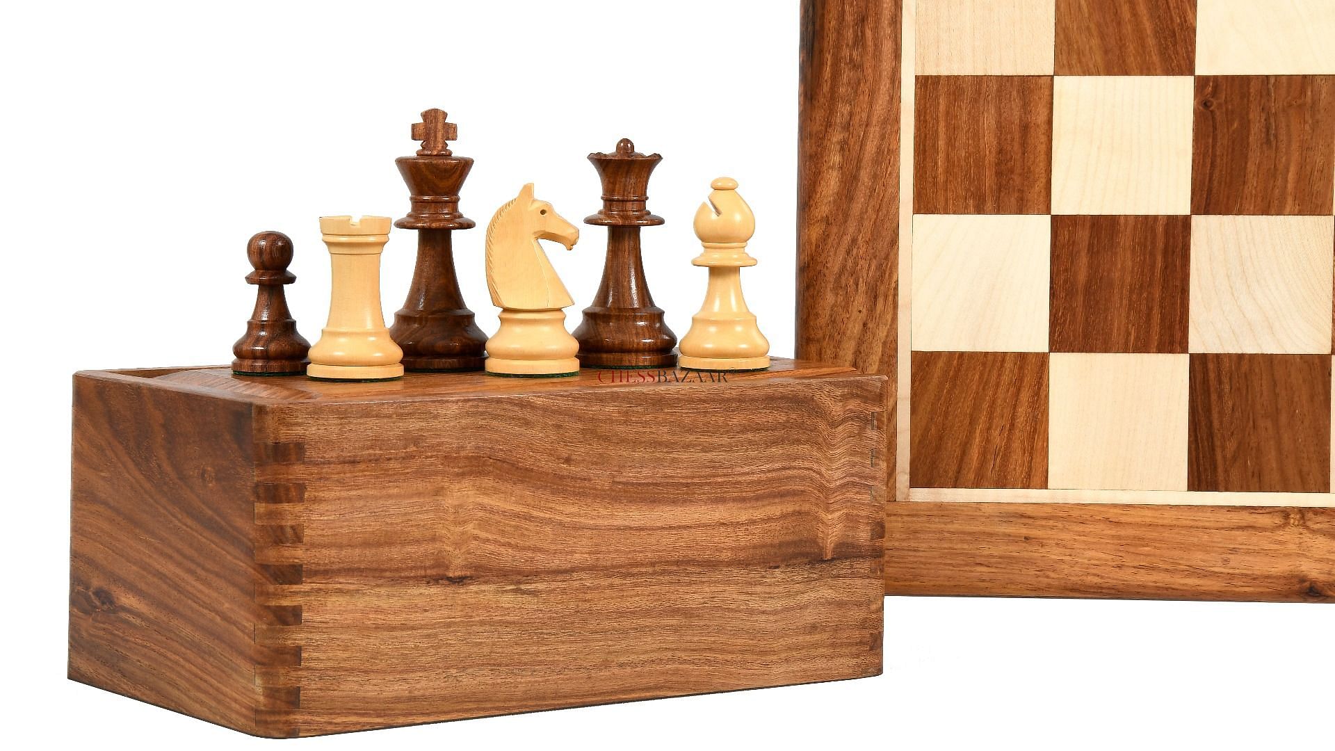Buy Reproduced French Lardy Chess Pieces in Sheesham & Walnut