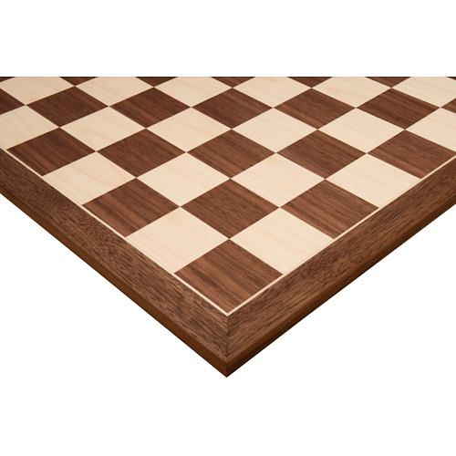 Standard Walnut Maple Wooden Chess Board Matte Finish 21" - 60 mm