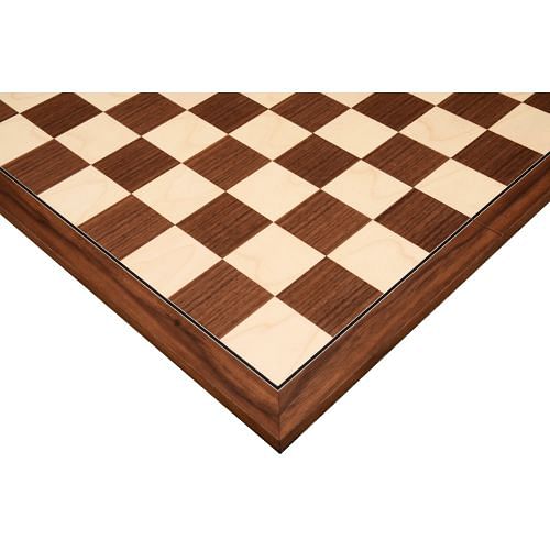 Standard Walnut Maple Wooden Folding Veneer Chess Board Matte Finish 18" - 50 mm board square