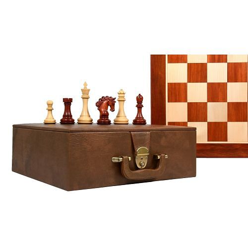 The Pegasus Artisan Chess Pieces ver 2.0 in Padauk/Boxwood - 4.6" King with Board & Box