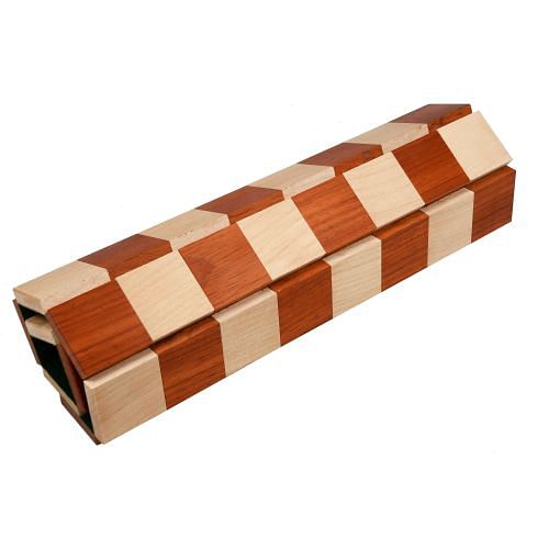 Folding Wooden Chess Board in Bud Rose Solid Wood (Padauk) & Maple Wood 12.8" - 40 mm Square