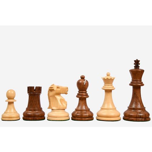 1972 Reproduced Fischer-Spassky Staunton Pattern Chess Pieces V2.0 in Sheesham Wood & Boxwood - 3.75" King