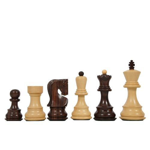Old 1959 Russian Zagreb Staunton Chess Pieces in Rosewood / Natural Boxwood - 3.8" King