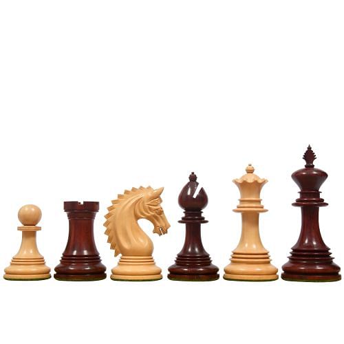 The California Chrome Staunton Series Chess Pieces in Bud Rose / Box wood - 4.1" King