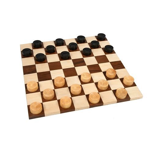 Wooden Checkers / Draught  Set in Stained Dyed Boxwood & Natural Box wood - 30mm