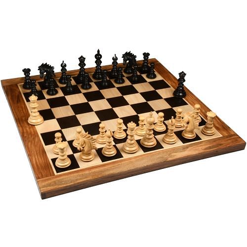 St. Petersburg Luxury Chess Set with Board in Ebony/Boxwood - 4.2" King & Box