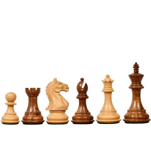The Fierce Knight Staunton Wooden Chess Pieces in Sheesham Wood & Box Wood - 3.5" King