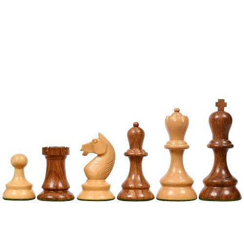 The 1937 7th Stockholm Olympiad Reproduced Chess Pieces in Sheesham Wood & Box Wood - 3.75" King