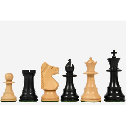 Reproduced Argentina Olympic (Ajedrez Olímpico 'Campo') Chess Pieces in Ebony & Boxwood - 3.75" King