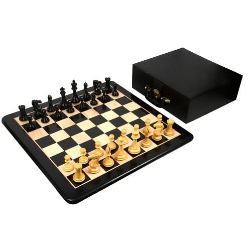 Old Collector's Club Chess Set - 4.4" King, Chess Board & Storage Box