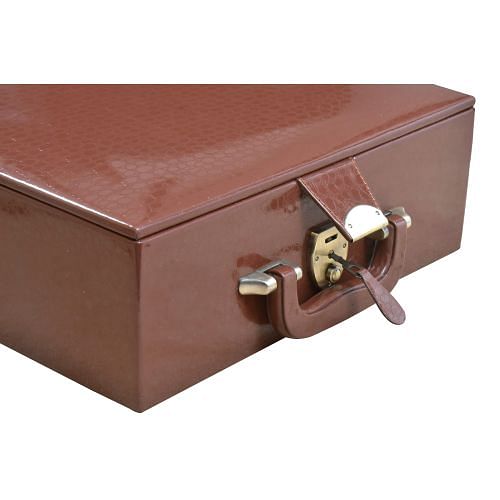 CB Genuine Brown Leather Sling Bag for Wooden Chess Board Fits upto 21 or  54 cm