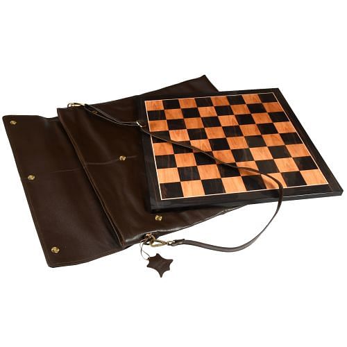 CB Genuine Brown Leather Sling Bag for Wooden Chess Board Fits upto 21" or 54 cm Square Chessboards