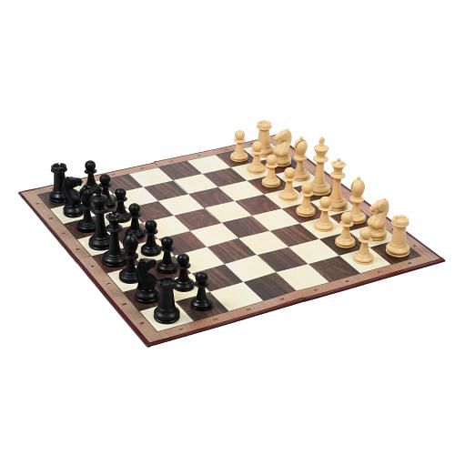 The Player Tournament Plastic Chess Pieces - 3.8" King with Folding Board