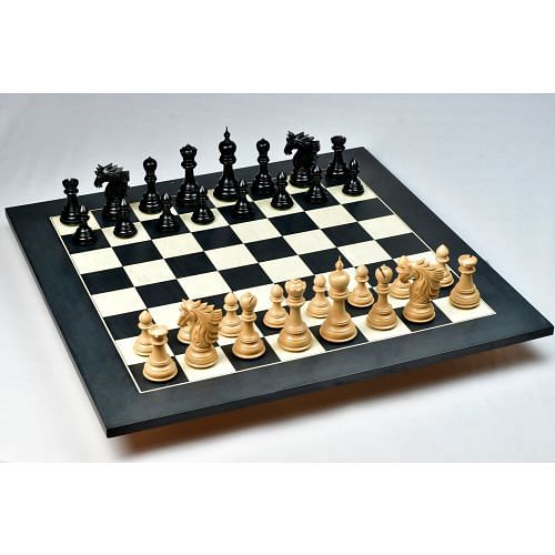Sher-E-Punjab Series Chess Pieces in Ebony/Boxwood With Board & Box- 4.6" King