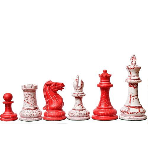 Reproduced 1849 Original Staunton Pattern Chess Pieces in Painted Boxwood - 4.5" King
