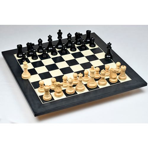 The Ultimate Series Chess Pieces in Ebonized/Boxwood with Board & Box - 3.75" King 