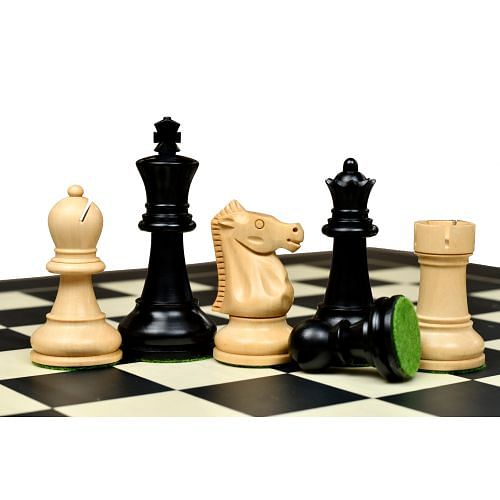 The Ultimate Series Staunton Chess Pieces Only in Ebonized / Boxwood - 3.75" King 
