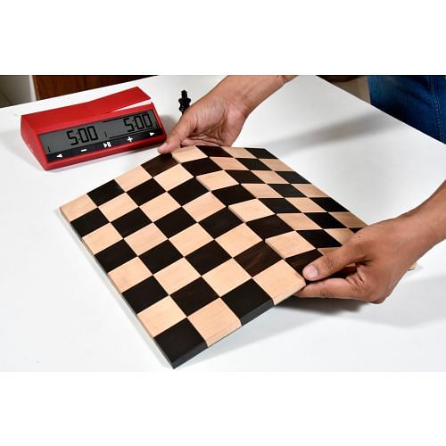 Folding Solid Wood Chess Board in Ebony Wood & Maple Wood - 12.5" - 40mm