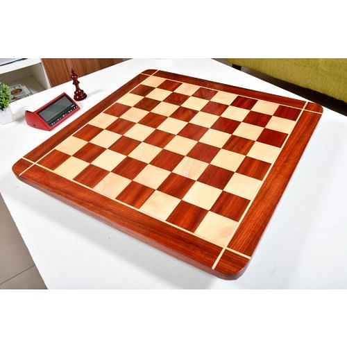 Wooden Chess Board Rounded Edge Blood Red Bud Rose Wood 23" - 60 mm