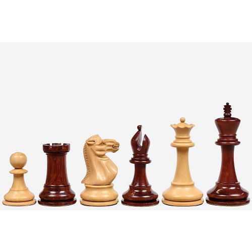 The Staunton Series (Jaques Pattern) Chess Pieces in Bud Rose & Box Wood - 3.4" King