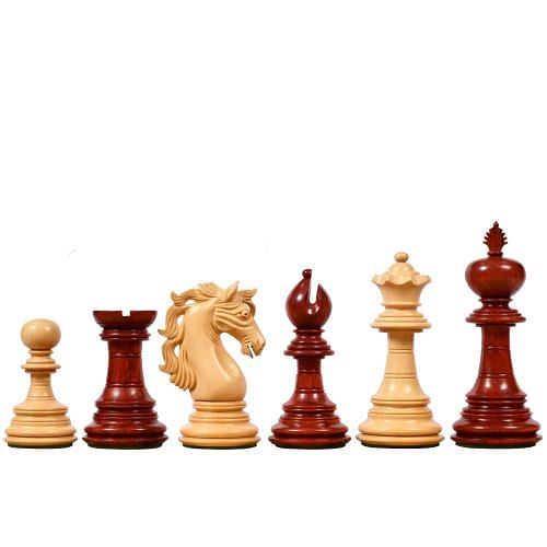 American Adios Series Luxury Chess Pieces in Bud Rose / Box Wood - 4.4" King 