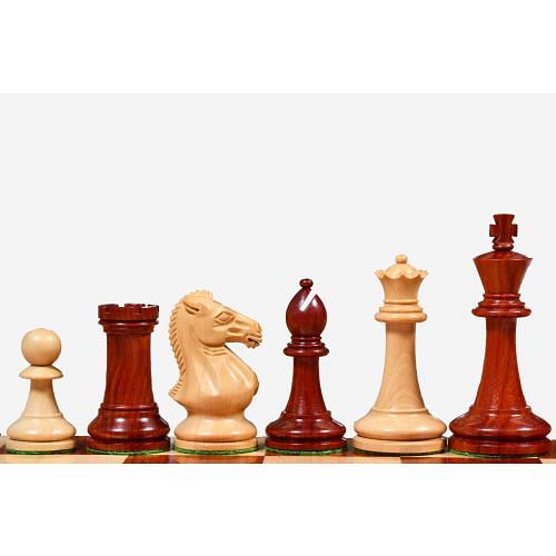 The GM Blitz Edition Staunton Series Chess Pieces in Bud Rosewood & Box Wood - 3.75" King