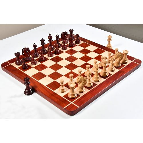 American Adios Luxury Chess Set with Board in Bud Rose/Boxwood - 4.4" King 
