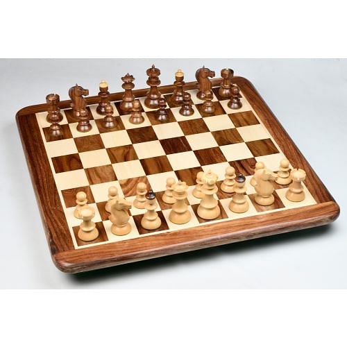 Repro Austrian Coffee House Old Vienna Chess Pieces in Sheesham V2.0 With Board & Box- 3.75" King