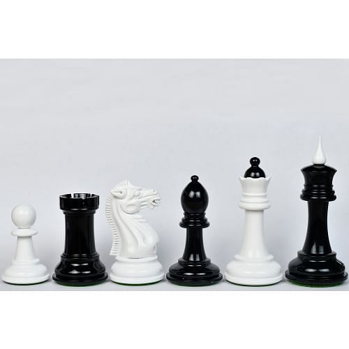 Luxury Ebony & Maple Chess Pieces with Wooden Chess Box and Flat Chess Board  - Henry Chess Sets