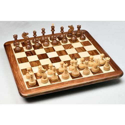 1961 Soviet Championship Chess Pieces in Sheesham/Boxwood With Board & Box- 4” King
