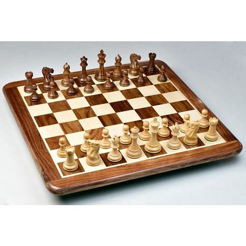 The Professional Tournament Pieces in Sheesham/Boxwood With Board & Box-3.8" King